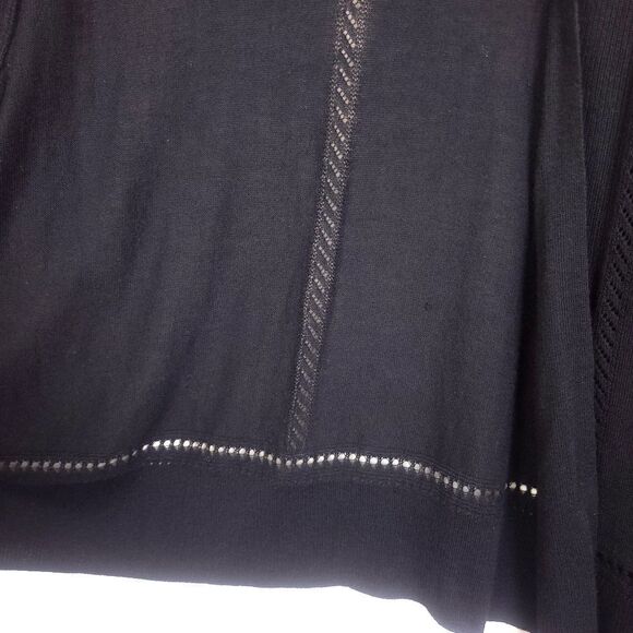 NWT Jones New York Black Knit Open Front Short Sleeve Cardigan Shrug Size Large - Picture 6 of 8